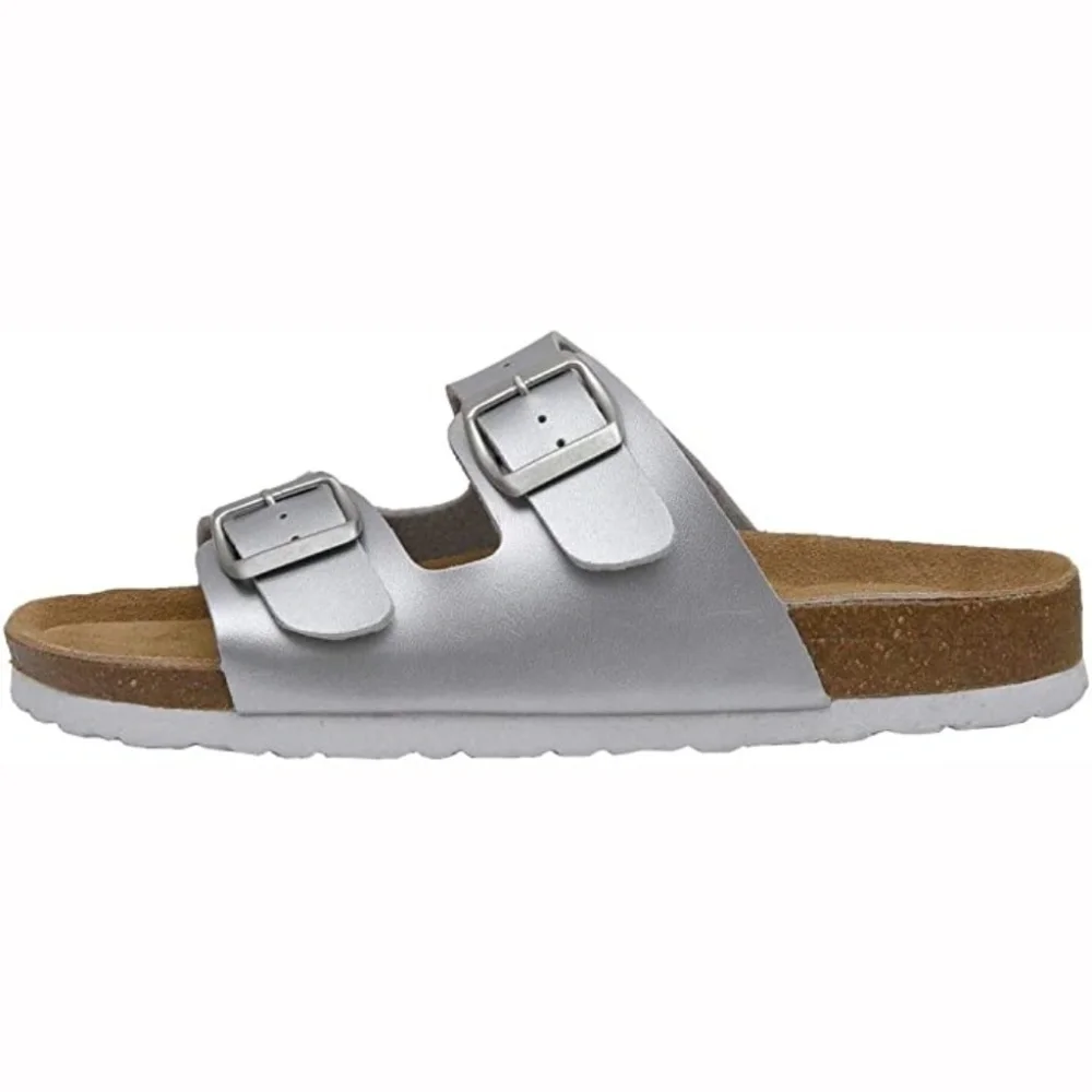 Silver Cushionaire  cork footbed sandals Women's Size: 11M - Picture 2 of 11